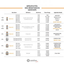 Résistances Z Dual Coil (0.25ohm) Geekvape (pack de 5) Résistances Z Dual Coil (0.25ohm) Geekvape (pack de 5)