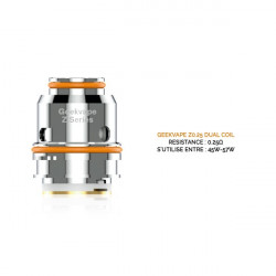 Résistances Z Dual Coil (0.25ohm) Geekvape (pack de 5) Résistances Z Dual Coil (0.25ohm) Geekvape (pack de 5)