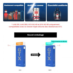 Résistances GTX (0.2/0.3) pour Target PM80 Vaporesso (pack de 5) Résistances GTX (0.2/0.3) pour Target PM80 Vaporesso (pack de 5)