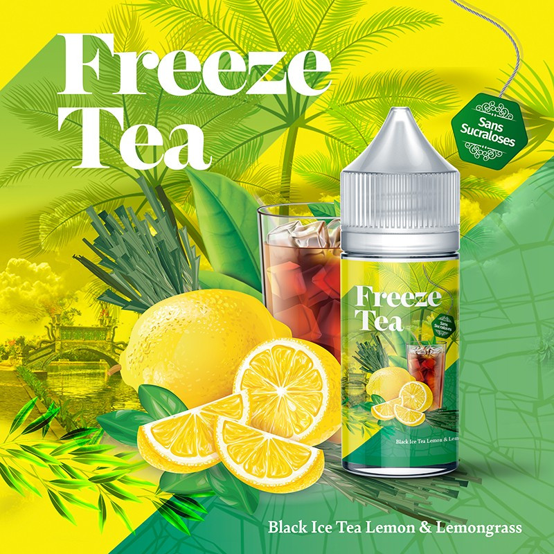 Concentré Black Ice Tea Lemon & Lemongrass 30ml Freeze Tea by Made In Vape (5 pièces)