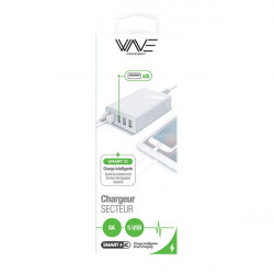 Chargeur Secteur 5 ports USA-A 8A Wave Concept Chargeur Secteur 5 ports USA-A 8A Wave Concept