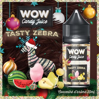 Concentré Tasty Zebra 30ml WOW Candy Juice - Made in Vape (5 pièces)