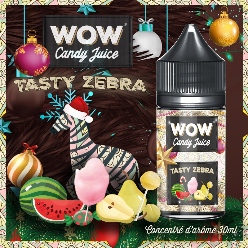 Concentré Tasty Zebra 30ml WOW Candy Juice by Made in Vape (5 pièces)