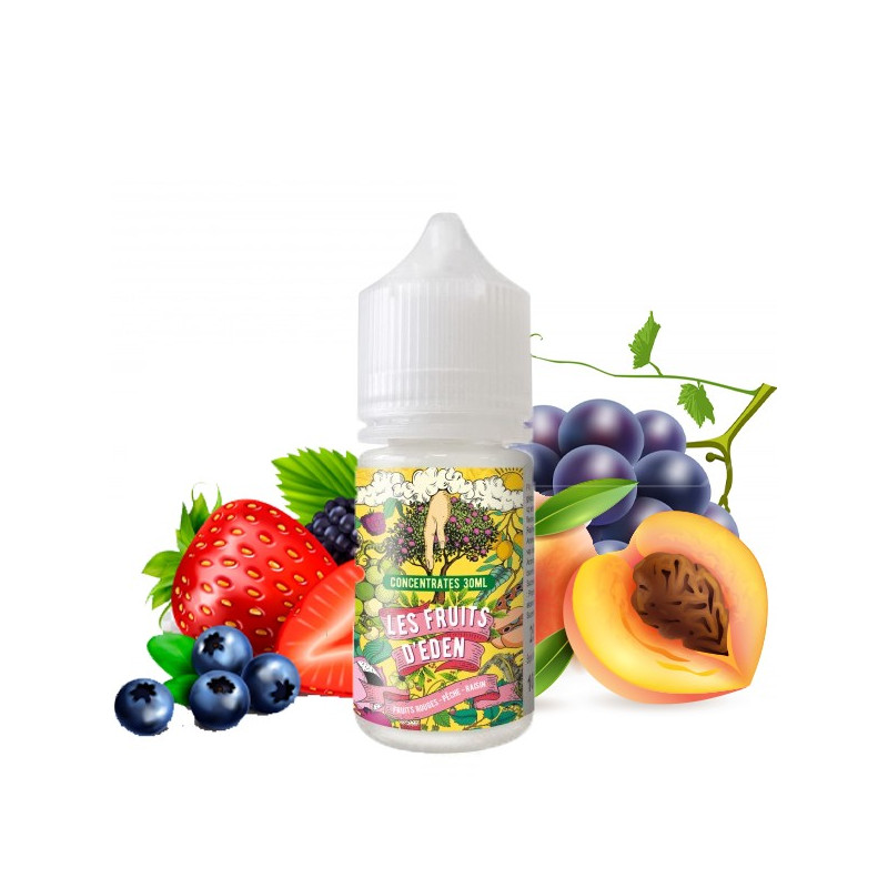 Concentré Fruits Rouges Pêche Raisin 30ml Les Fruits d'Eden by Le Coq qui Vape (5 pièces)