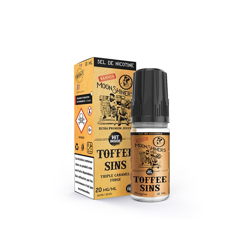 Moon Shiners : Toffee Sins Salt 10ml Le French Liquide (6 pièces) Moon Shiners : Toffee Sins Salt 10ml Le French Liquide (6 pièces)