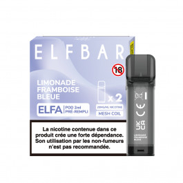 Pod Limonade Framboise Bleue 2ml Elfa - ElfBar (pack de 2)