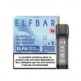 Pod Myrtille Framboise acidulées 2ml Elfa - ElfBar (pack de 2)