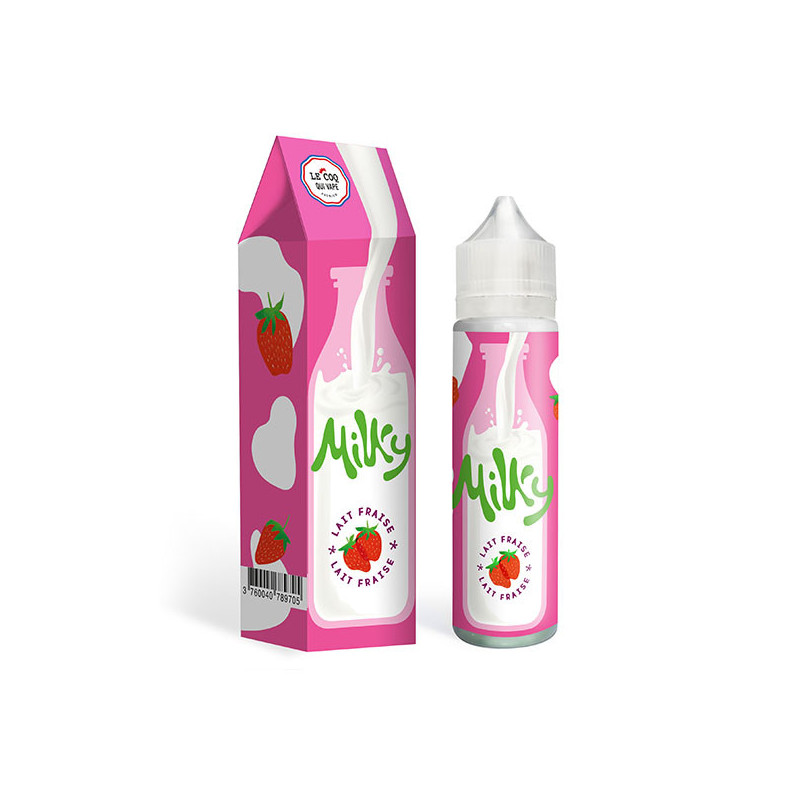 Lait Fraise 50ml Milky - Le Coq qui Vape