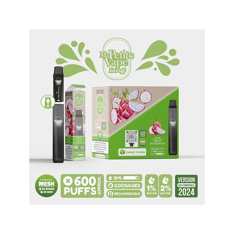 Re Puff Fruit du Dragon Ice Ma Petite Vape 600 - Ma Petite vape