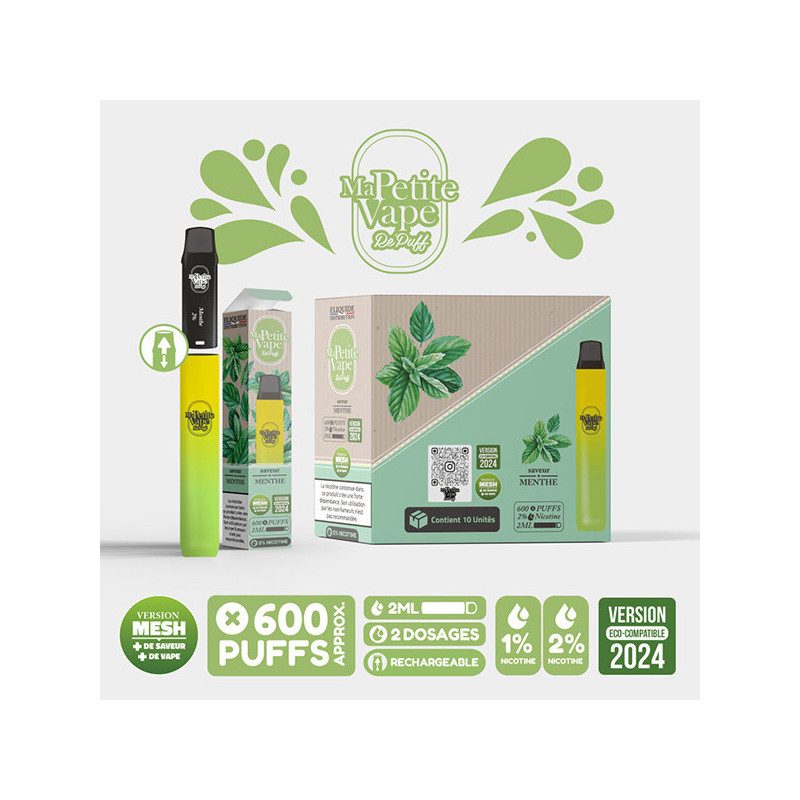 Re Puff Menthe Ma Petite Vape 600 - Ma Petite vape