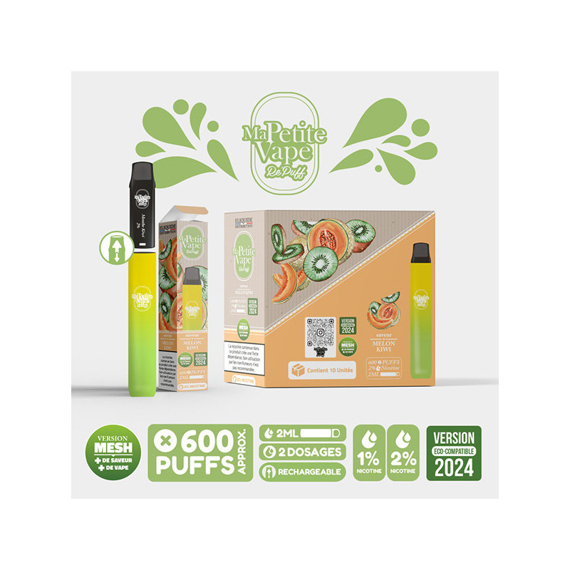 Re Puff Melon Kiwi Ma Petite Vape 600 - Ma Petite vape