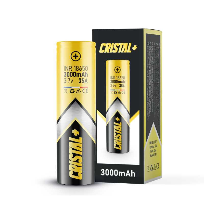 Accu INR 18650 3000mAh 35A - Cristal +