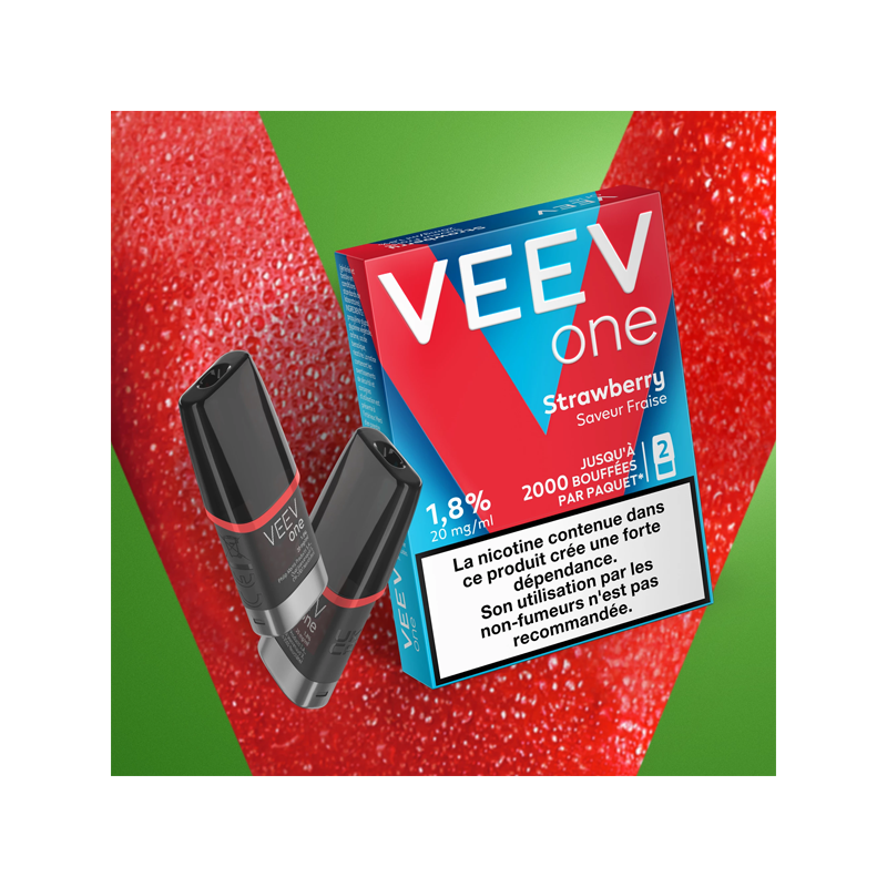 Paquet de 2 Pods pré-remplis Veev One Strawberry - Veev (pack de 5)