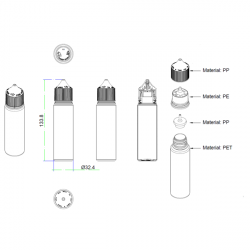 Bouteille Unicorn V3 Full Black 70ml Chubby Gorilla Bouteille Unicorn V3 Full Black 70ml Chubby Gorilla