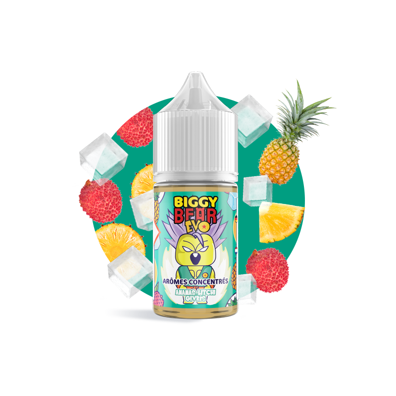 Concentré Ananas Litchi Givrés 30ml - Biggy Bear EVO (5 pièces)