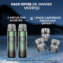 Pack Offre - Kit Pod Argus E40 1800mAh - Voopoo 2+1 pack de pods