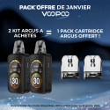 Pack Offre - Kit Pod Argus A 1100mAh - Voopoo 2+1 pack de pods