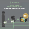 Pack Offre - Kit Pod Wiz Go/Wiz Pod - Sunakin 10 Wiz Go + 40 Wiz Pod + 1 Présentoir