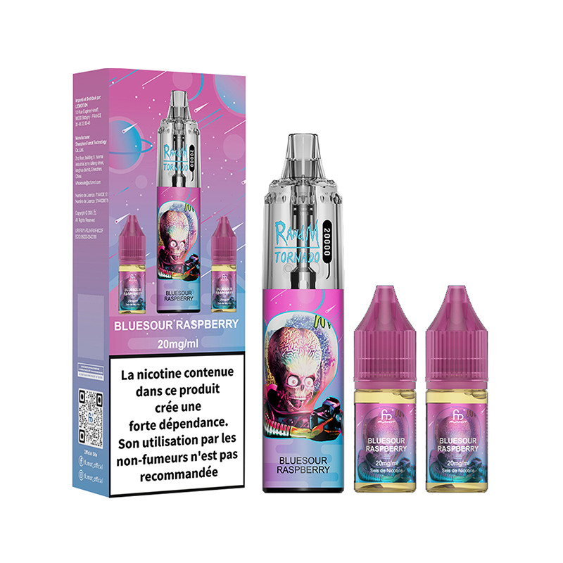 Puff Tornado RandM 20K BlueSour Raspberry 850mAh - Fumot