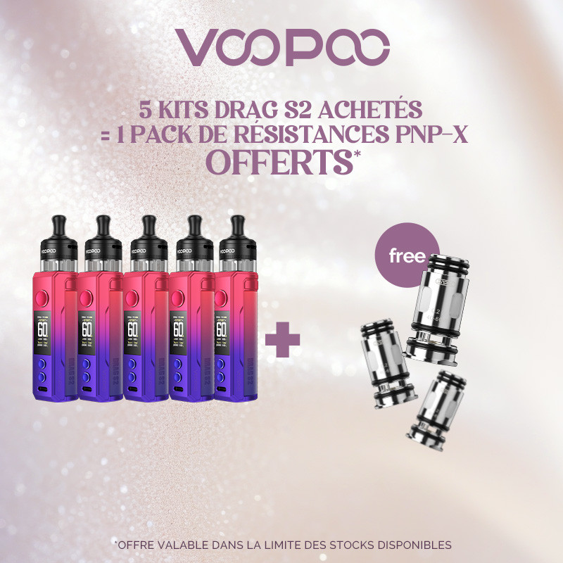 Pack Offre - Kit Pod Drag S2 - Voopoo 5 + 1 pack PnP-X