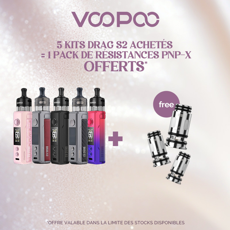 Pack Offre - Kit Pod Drag S2 - Voopoo 5 + 1 pack PnP-X