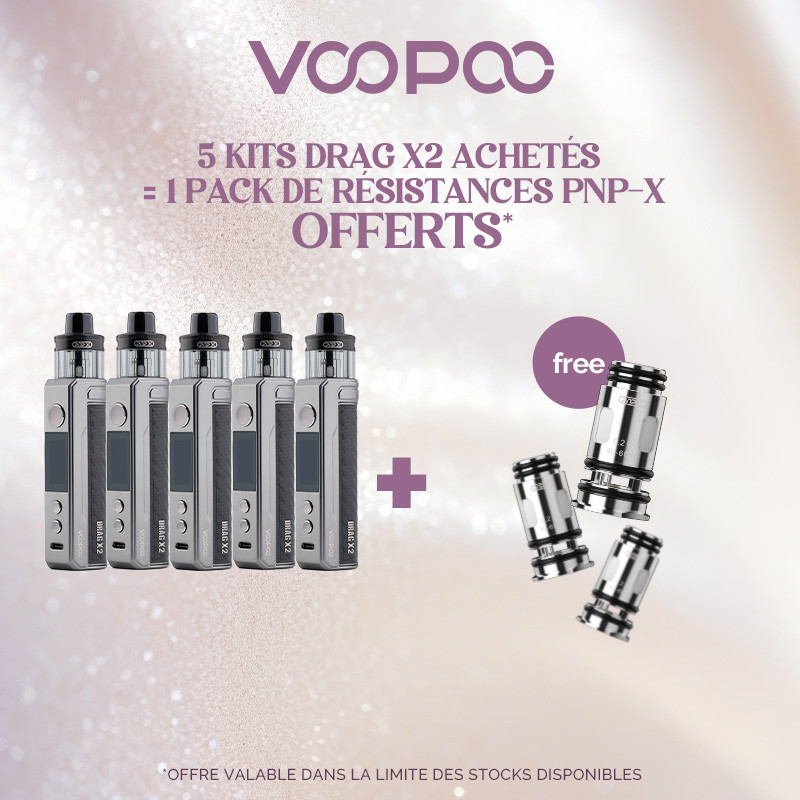 Pack Offre - Kit Pod Drag X2 - Voopoo 5+1 pack PnP-X