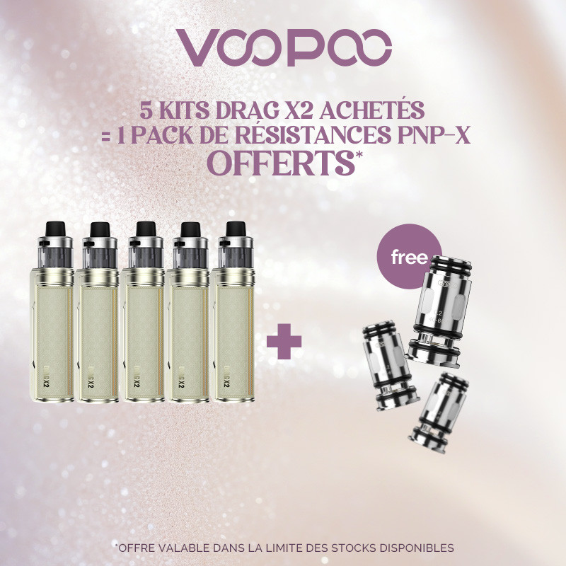 Pack Offre - Kit Pod Drag X2 - Voopoo 5+1 pack PnP-X