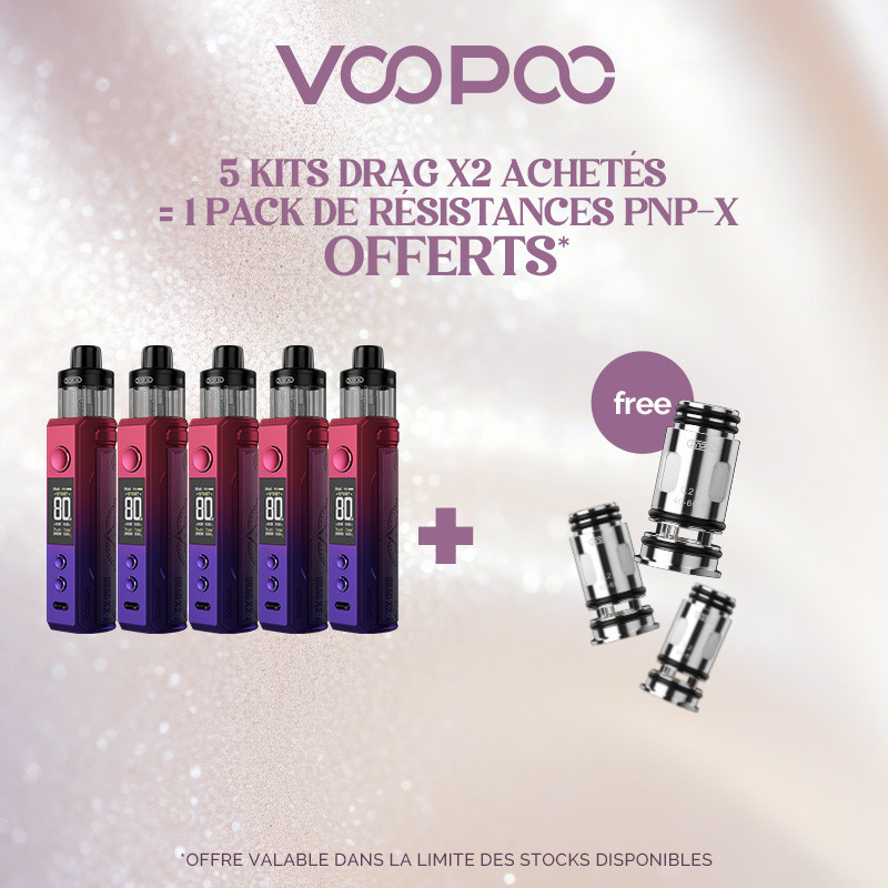 Pack Offre - Kit Pod Drag X2 - Voopoo 5+1 pack PnP-X