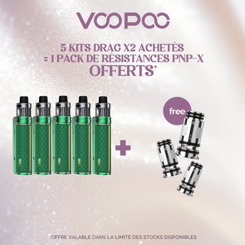 Pack Offre - Kit Pod Drag X2 - Voopoo 5+1 pack PnP-X