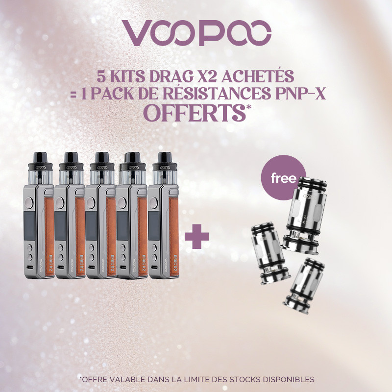 Pack Offre - Kit Pod Drag X2 - Voopoo 5+1 pack PnP-X