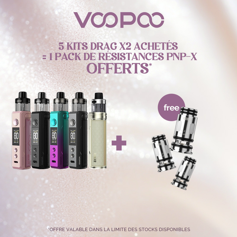 Pack Offre - Kit Pod Drag X2 - Voopoo 5+1 pack PnP-X