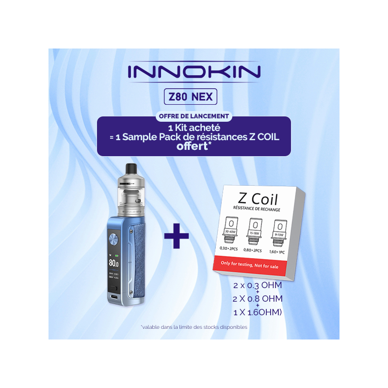 Pack Offre - Kit Coolfire Z80 NEX - Innokin 1+1 Pack Z-Coil V2