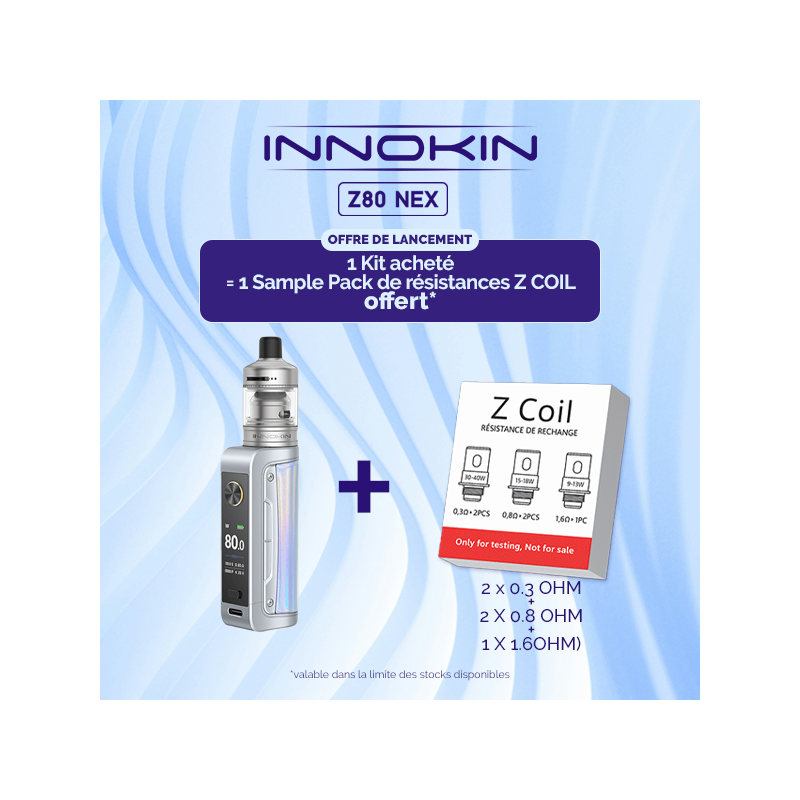Pack Offre - Kit Coolfire Z80 NEX - Innokin 1+1 Pack Z-Coil V2