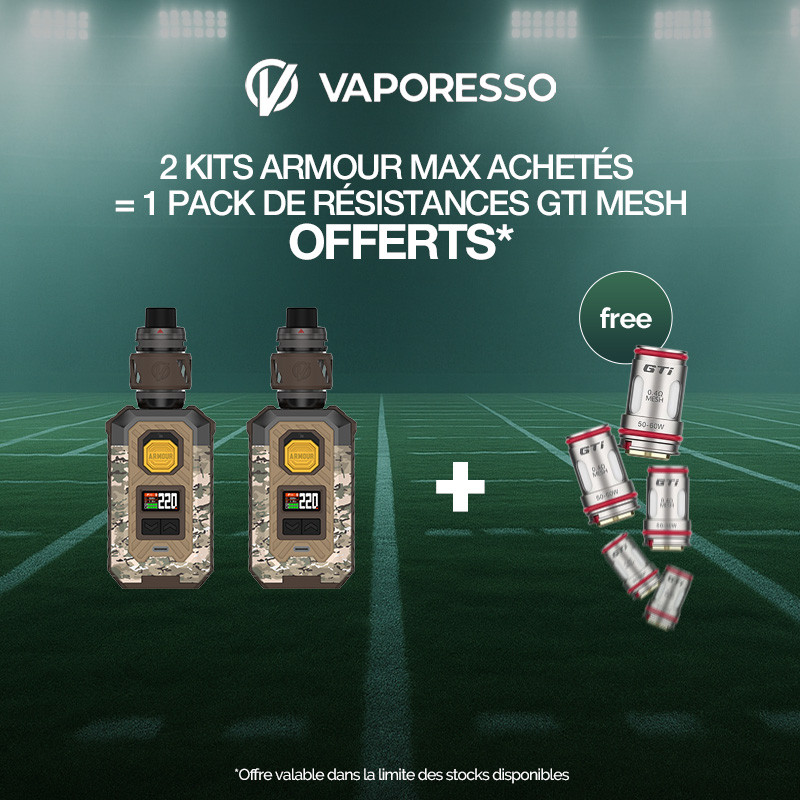 Pack Offre - Kit Armour Max 220w avec iTank T 6ml - Vaporesso 2+1 Pack GTI Mesh