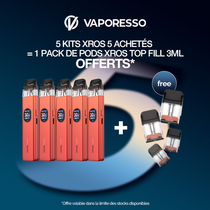 Pack Offre - Kit Pod XROS 5 1500mAh - Vaporesso 5+1 pack de pods