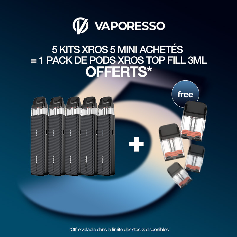 Pack Offre - Kit Pod XROS 5 Mini 1500mAh - Vaporesso 5+1 pack de pods