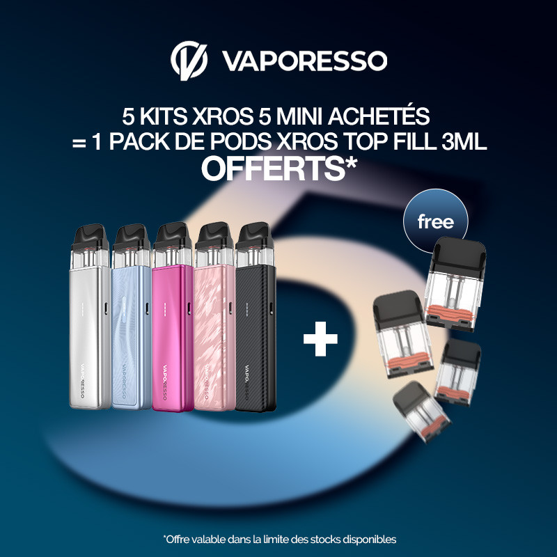Pack Offre - Kit Pod XROS 5 Mini 1500mAh - Vaporesso 5+1 pack de pods