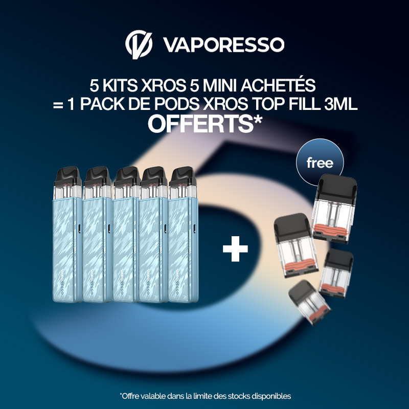 Pack Offre - Kit Pod XROS 5 Mini 1500mAh - Vaporesso 5+1 pack de pods
