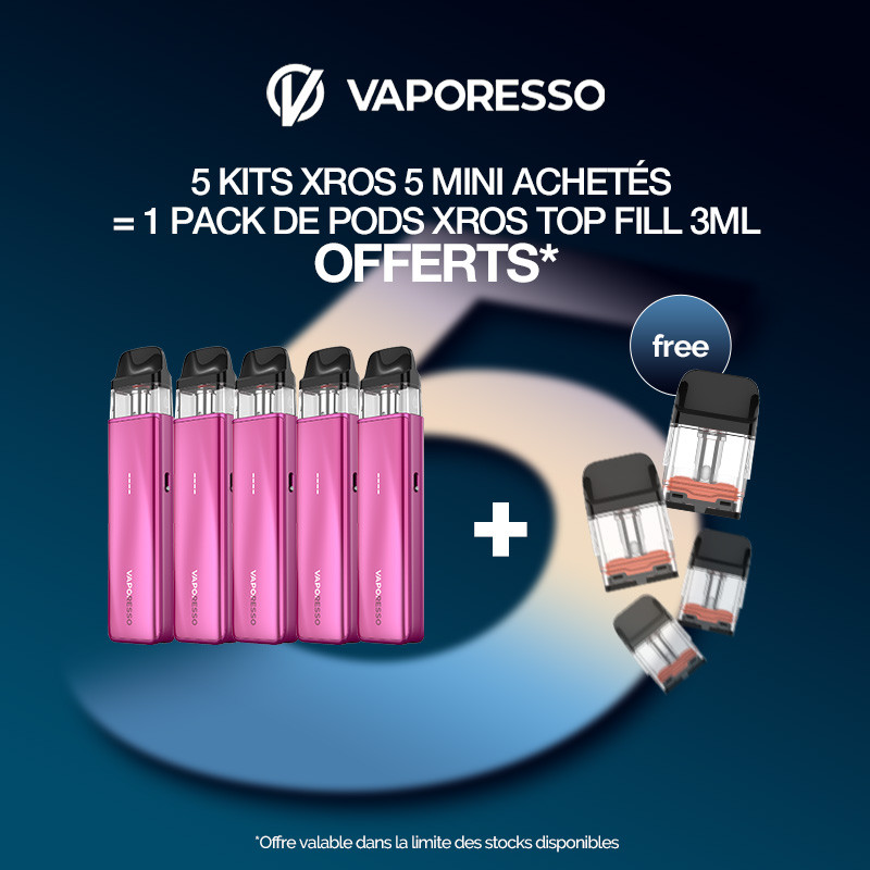 Pack Offre - Kit Pod XROS 5 Mini 1500mAh - Vaporesso 5+1 pack de pods