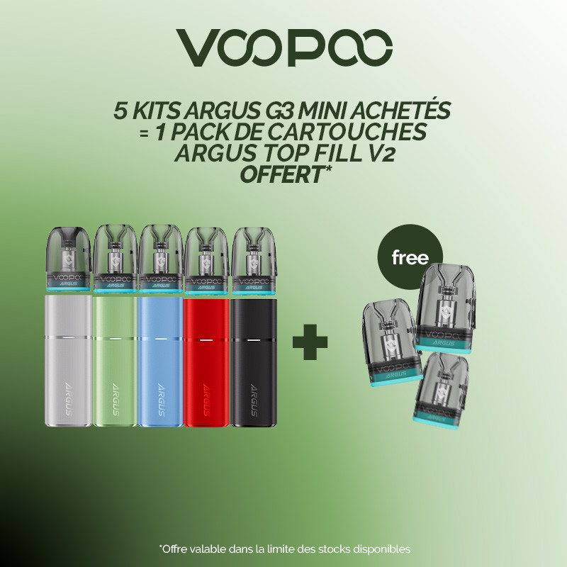 Pack Offre - Kit Pod Argus G3 Mini 1350mAh - Voopoo 5+1 pack de pods