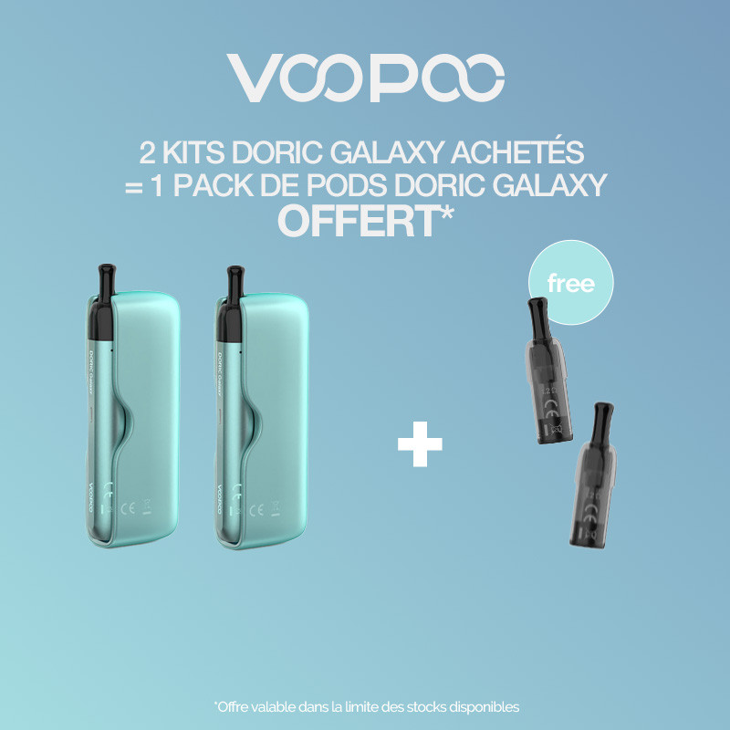 Pack Offre - Kit Pod Doric Galaxy 1800mAh - Voopoo 2+1 pack de pods