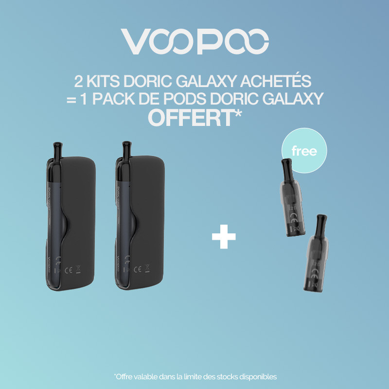 Pack Offre - Kit Pod Doric Galaxy 1800mAh - Voopoo 2+1 pack de pods