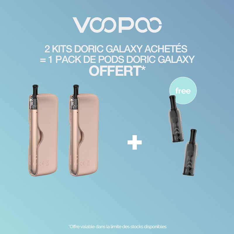 Pack Offre - Kit Pod Doric Galaxy 1800mAh - Voopoo 2+1 pack de pods