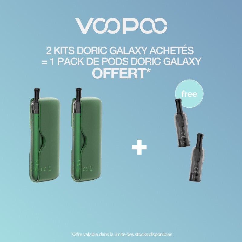 Pack Offre - Kit Pod Doric Galaxy 1800mAh - Voopoo 2+1 pack de pods