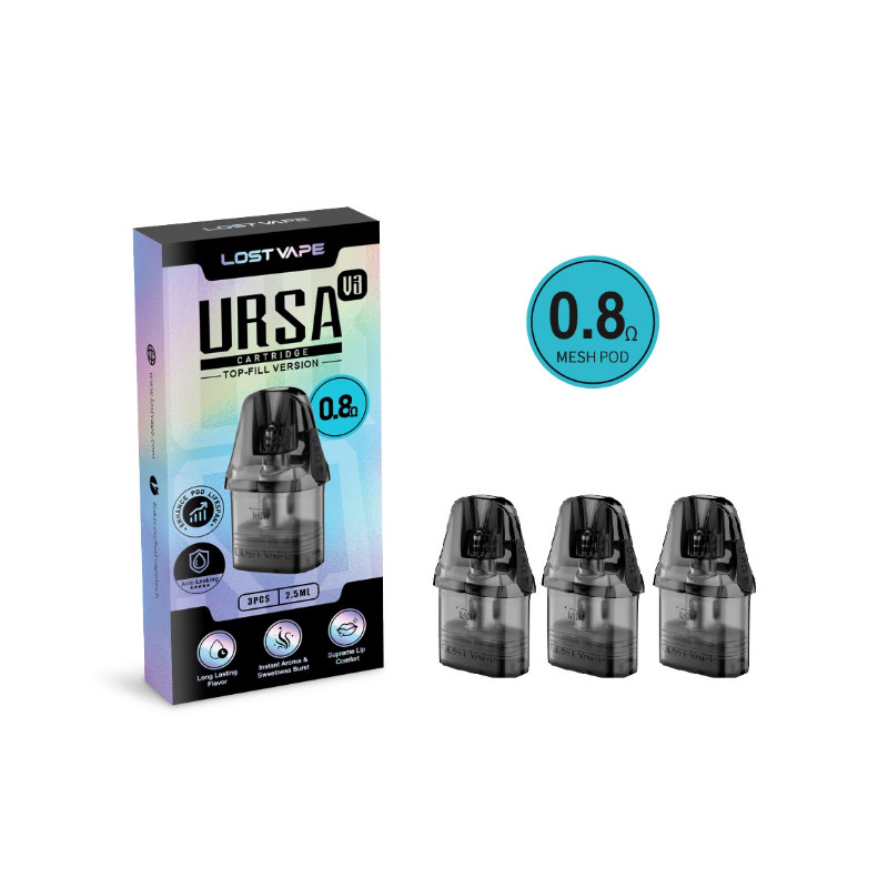 Pod de remplacement Ursa V3 2.5ml (0.6/0.8/1.0) - Lost Vape (pack de 3)