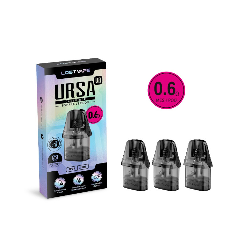 Pod de remplacement Ursa V3 2.5ml (0.6/0.8/1.0) - Lost Vape (pack de 3)