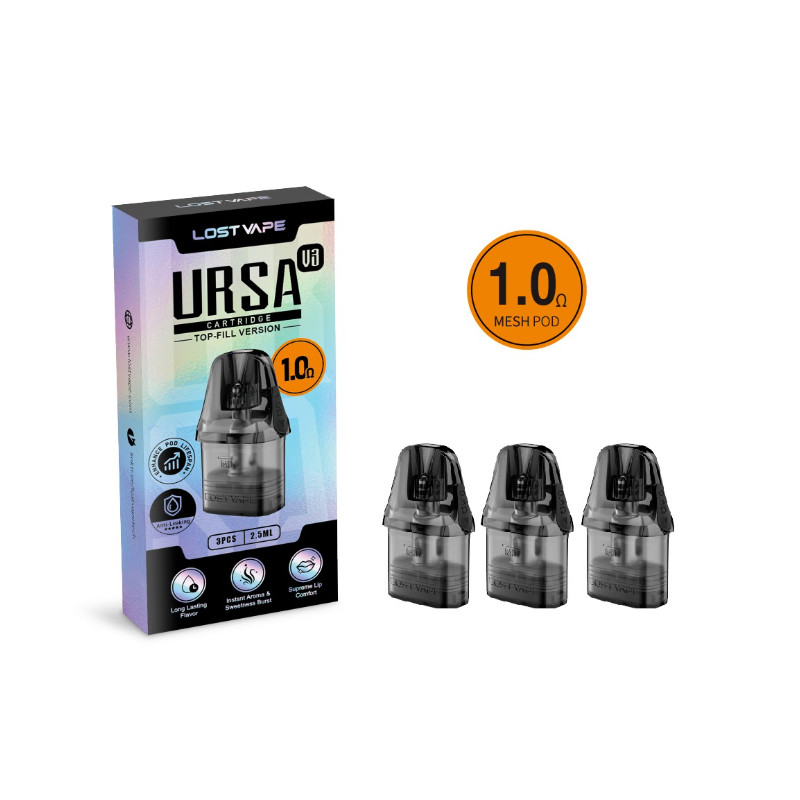 Pod de remplacement Ursa V3 2.5ml (0.6/0.8/1.0) - Lost Vape (pack de 3)