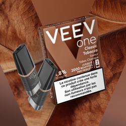 Pack offre - Kit Veev  Saveurs Classiques V2 1.8% (20mg/ml) - Veev 10+4 paquets de pods