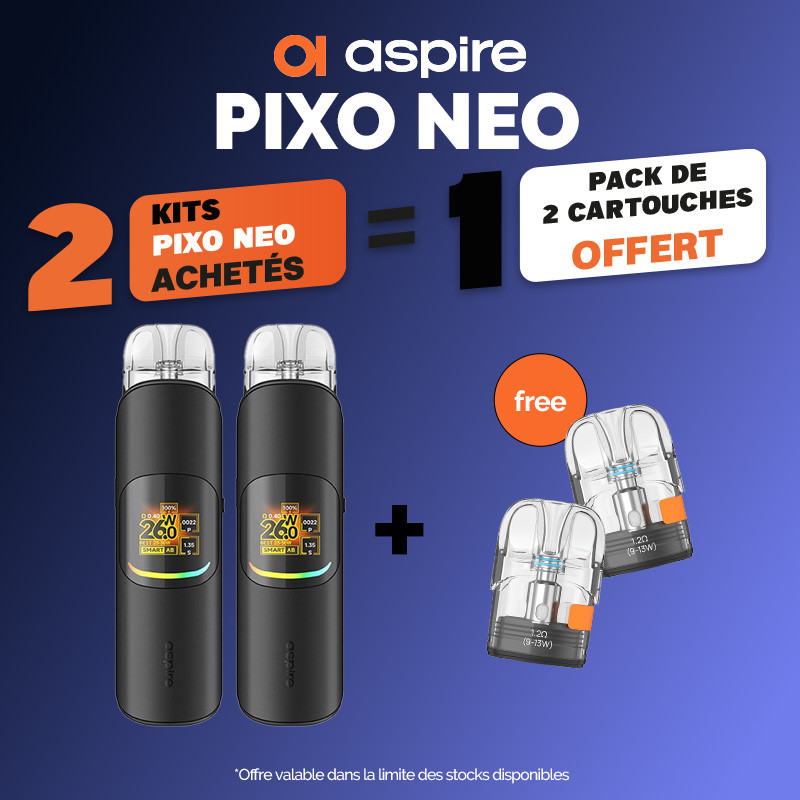 Pack Offre - Kit Pod Pixo Neo 1300mAh - Aspire 2+1 pack de pods offert