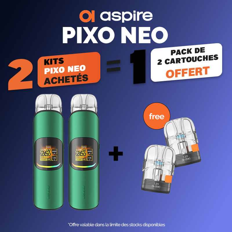 Pack Offre - Kit Pod Pixo Neo 1300mAh - Aspire 2+1 pack de pods offert